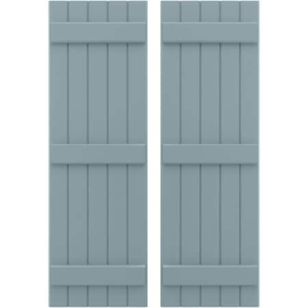 Americraft 5-Board (3 Batten) Exterior Real Wood Joined Board-n-Batten Shutters, ARW401BB518X70SBH